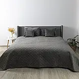 Покривало велюрове ТЕП "VELOUR" Розмір 240x260 Колір - сірий, фото 3