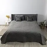 Покривало велюрове ТЕП "VELOUR" Розмір 240x260 Колір - сірий, фото 7