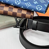 Жіночий шкіряний ремінь Lv, лв black (3 cм) (7111), фото 2