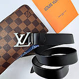 Жіночий шкіряний ремінь Lv, лв grey (3 cм) (7111), фото 6