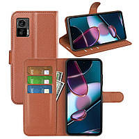 Чохол-книжка Litchie Wallet для Motorola Edge 30 Neo Brown