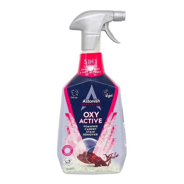 Плямовивідник для килимів і текстильних поверхонь Astonish з активним киснем 750 мл, фото 1