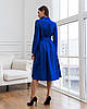 Нарядне вечірнє пишне плаття на запах з довгим рукавом Klara, синє, фото 6