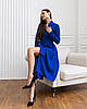 Нарядне вечірнє пишне плаття на запах з довгим рукавом Klara, синє, фото 4