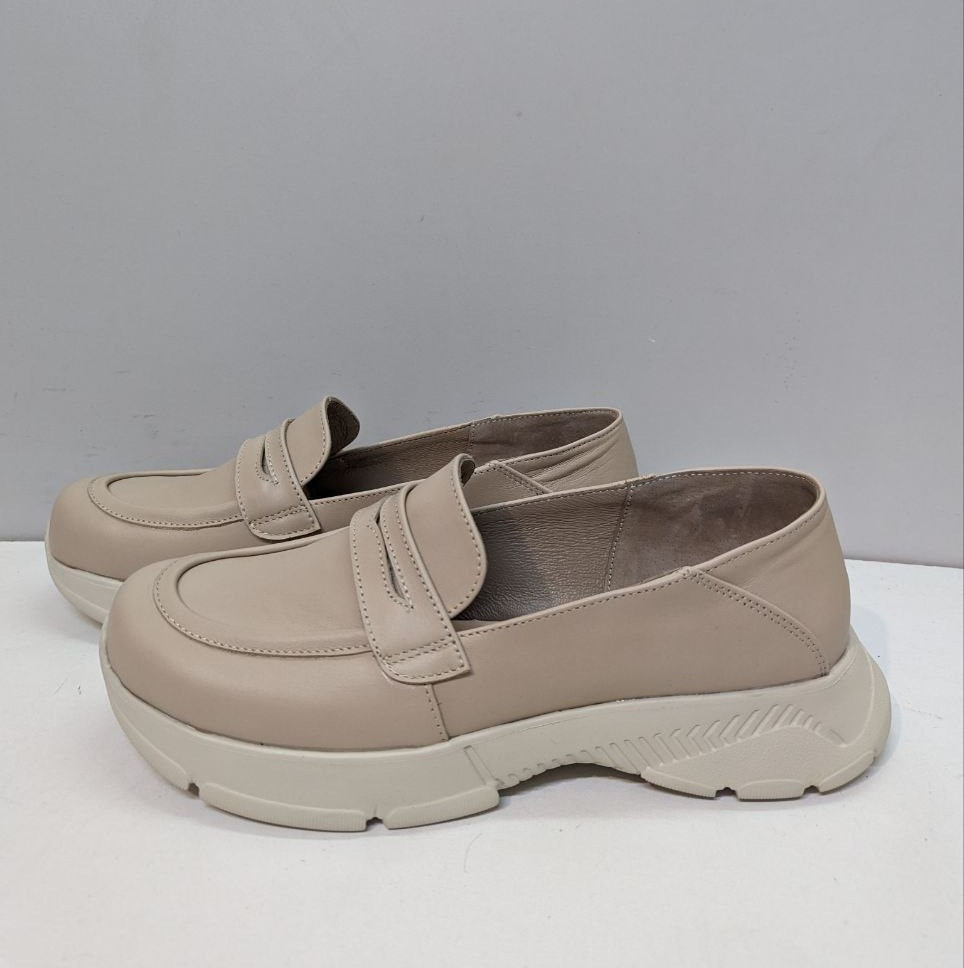 STTOPA Розміри 41-44. Туфлі лофери великих розмірів шкіряні. 470-4144 Бежеві, фото 1