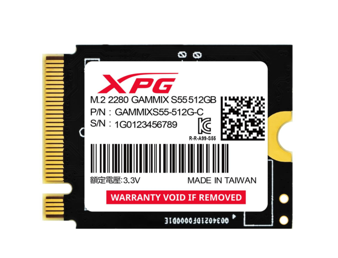 SSD Накопичувач ADATA 512GB M.2 2230 PCIe Gen4 NVMe GAMMIX S55 (SGAMMIXS55-512G-C)