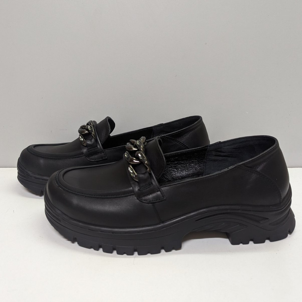 STTOPA Розміри 41-44. Туфлі лофери великих розмірів шкіряні. 470-4144-1 Чорні, фото 1