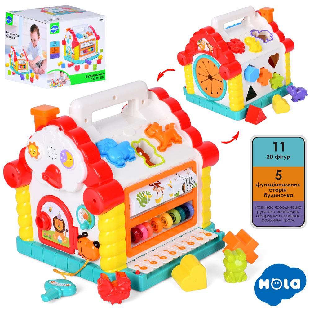 JT Игра 9196 теремок, 22-23см, развив, сортер, муз, звук, свет, 2цв, бат