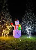 Різдвяний надувний сніговик з LED-підсвіткою вуличний 155 см (22625), фото 4