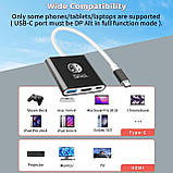 Адаптер HUB 3in1 USB-C на USB 3.0 HDMI USB-C для Nintendo Switch, NoteBook, фото 4
