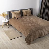 Покривало велюрове ТЕП "VELOUR" Розмір 240x260 Колір - Капучіно