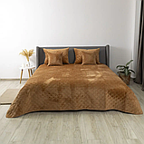 Покривало велюрове ТЕП "VELOUR" Розмір 240x260 Колір - Золотий беж, фото 3