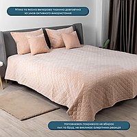 Покривало велюрове ТЕП "VELOUR" Розмір 240x260 Колір - Пудровий