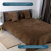 Покривало велюрове ТЕП "VELOUR" Розмір 240x260 Колір - Коричневий