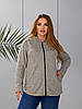Жіноча весняна ангорова кофта на блискавці з капюшоном, батал великі розміри, фото 2