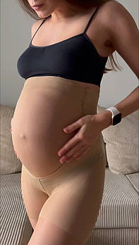 Колготки 40 ден для вагітних зі вставкою Giulia Mama 40 бежевого та чорного кольорів розміри 2 3 4 5