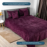 Покривало велюрове ТЕП "VELOUR" Розмір 240x260 Колір - Бордовий, фото 4