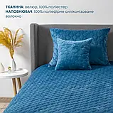 Покривало велюрове ТЕП "VELOUR" Розмір 240x260 Колір - Синій, фото 3