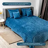 Покривало велюрове ТЕП "VELOUR" Розмір 240x260 Колір - Синій, фото 4
