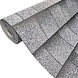 Шпалери вінілові 10 × 0.53 м Слов’янські шпалери 9445-10, обої сірі, плитка, для вітальні, коридору, кухні, фото 2