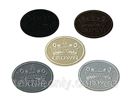 Нашивка корона/crown колір темно-синій 45х34 мм, фото 3