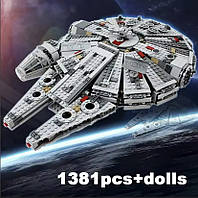 Конструктор "Star Wars Сокіл Тисячоліття"-1381 деталей, сумісний з "LEGO" (Millennium Falcon 75105)