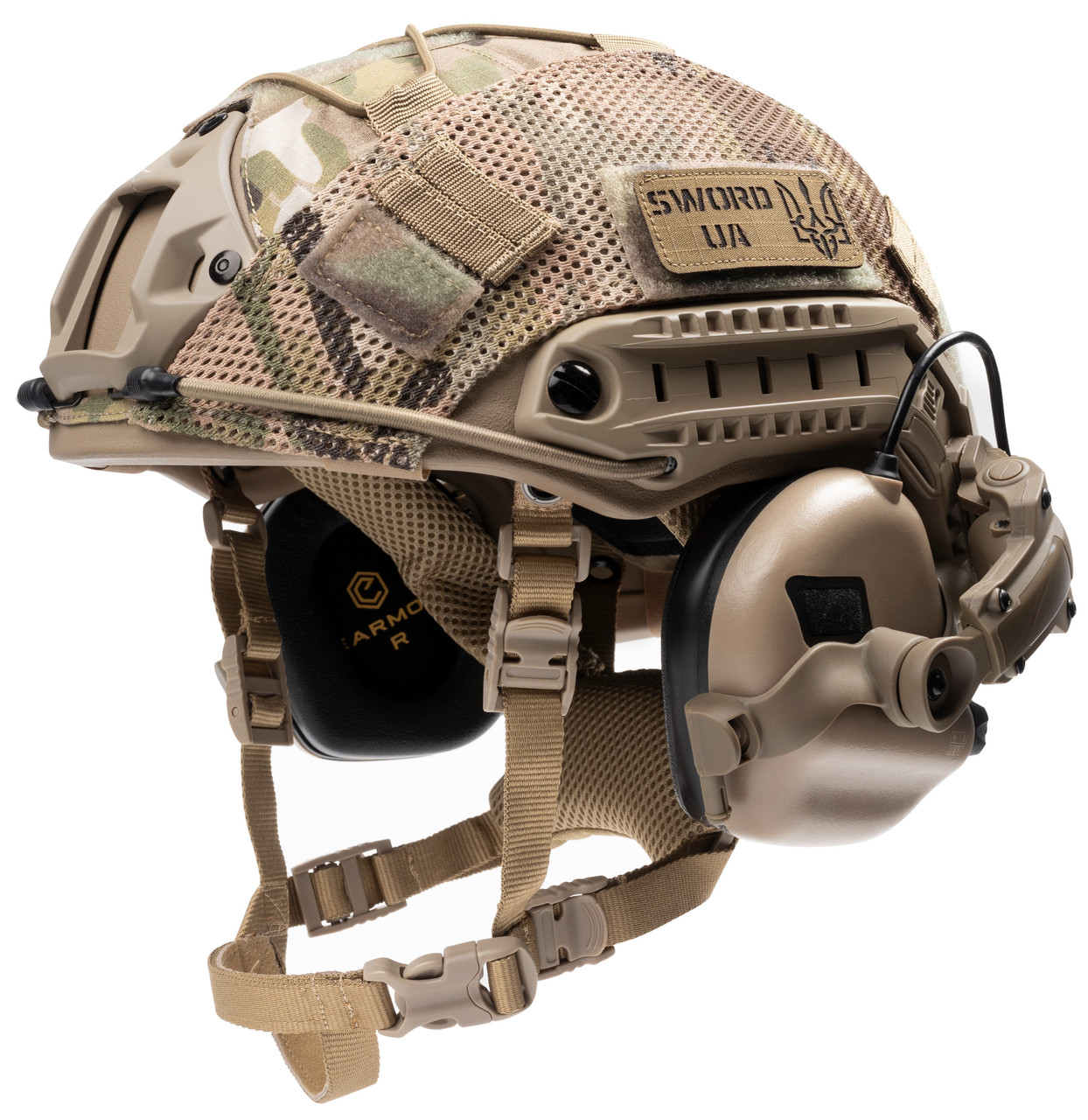 Балістичний шолом каска FAST Helmet NIJ IIIA Койот Тактичні навушники M31