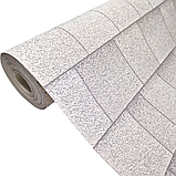 Шпалери вінілові 10,05 × 0,53 м Слов’янські шпалери 9445-06, білі, геометрія, для кухні, коридору, вітальні, фото 2