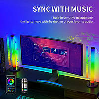 Две настольные RGB лампы Ambiance Light Bar Bluetooth фоновое освещение с пультом, фото 9