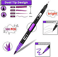 Набор двухсторонних маркеров Dual Brush Pens 100 шт., фото 4