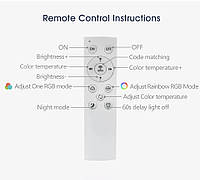 Потолочная люстра светильник 30см RGB Пульт+APP. Фонарь с регулировкой цвета и яркости, фото 9