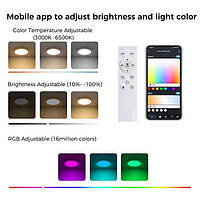 Потолочная люстра светильник 30см RGB Пульт+APP. Фонарь с регулировкой цвета и яркости, фото 10