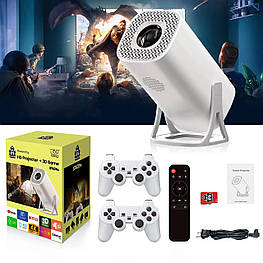 Игровой смарт проектор S40 Max с 2 джойстиками Android 11 + карта с играми 64Gb