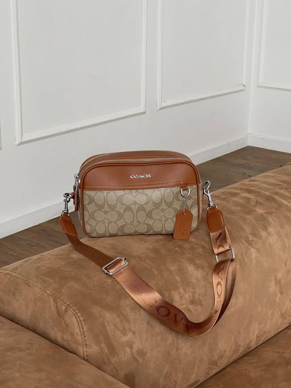 Сумка жіноча Coach Graham крос-боді Коуч карамельний, фото 1