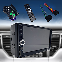 Автомагнітола 7-дюймова 7inch MP5+RC+SRC мультимедійний програвач USB, AUX, 2DIN з Bluetooth 7035W чорний