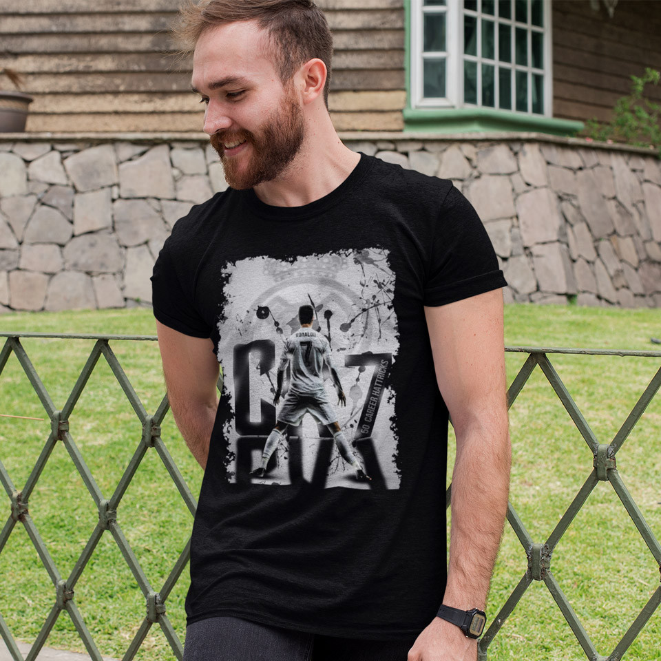 Футболка унісекс Cristiano Ronaldo (50 Career Hattricks) XS чорний, фото 1