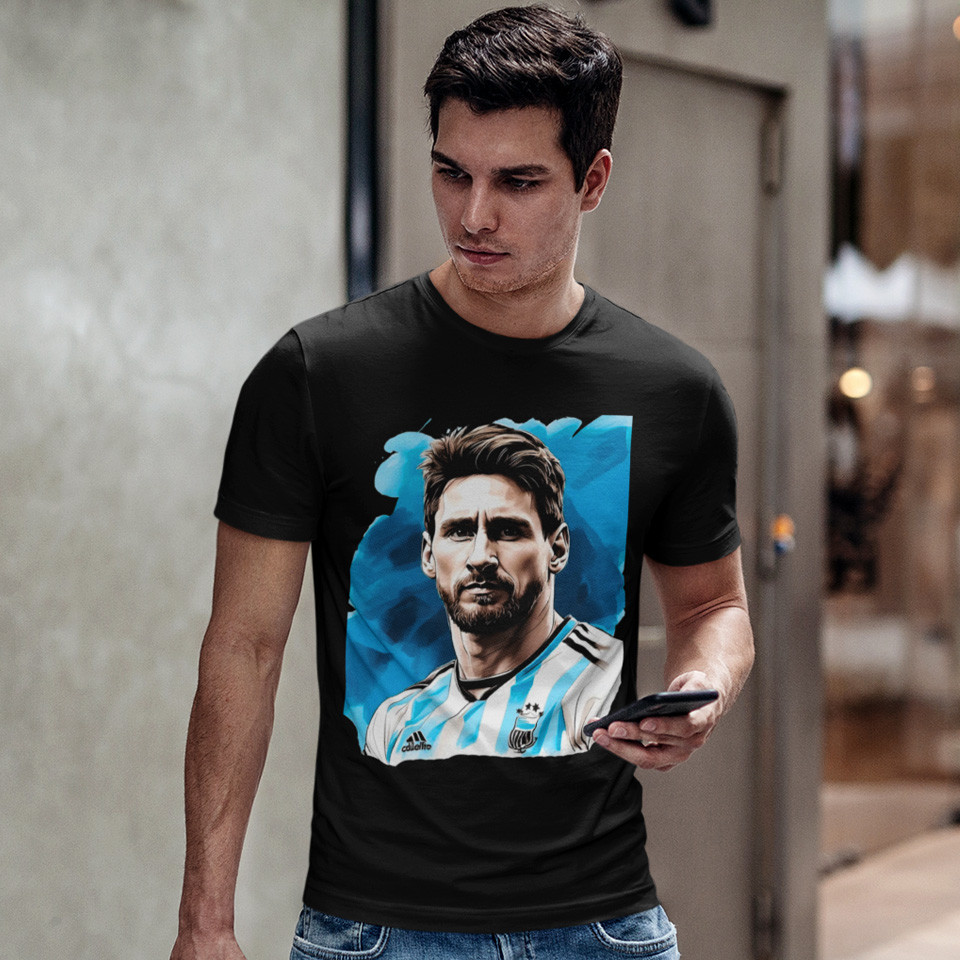 Футболка унісекс Lionel Messi (FC Argentina) XS чорний, фото 1