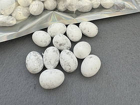 Пінопластові яйця - 1,5*1,8см - 20шт білі з сріблом