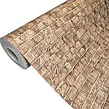 Шпалери вінілові 10,05 × 0,53 м Слов’янські шпалери 5701-12, обої коричневі, під цеглу, для кухні, вітальні, коридору, фото 2