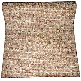 Шпалери вінілові 10,05 × 0,53 м Слов’янські шпалери 5701-12, обої коричневі, під цеглу, для кухні, вітальні, коридору, фото 5