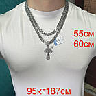 Чоловічий комплект православний хрест 10 г з ланцюжком подвійний якір 925 проба, фото 8