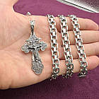 Чоловічий комплект православний хрест 10 г з ланцюжком подвійний якір 925 проба, фото 2