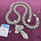 Чоловічий комплект православний хрест 10 г з ланцюжком подвійний якір 925 проба, фото 3