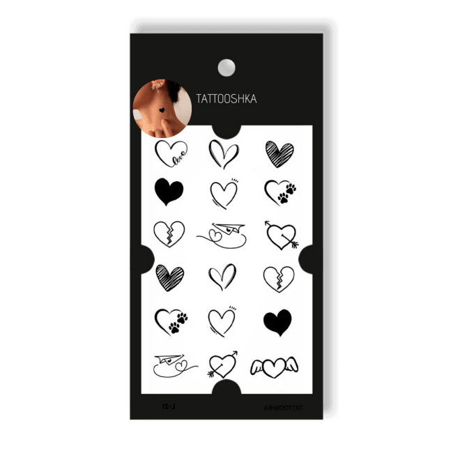 Тату Сердечка 10х6 см, фото 1