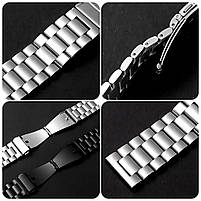 Ремінець металевий для годинника 20 мм Rolex Bead design сріблястий, фото 8