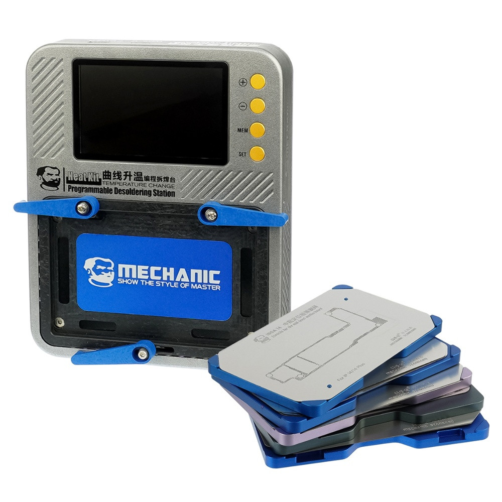TU Преднагреватель с ЖК дисплеем Mechanic Heat Kit i15 для ремонта плат, с реболлинг-платформами и BGA трафаретами iPhone X-15 Pro