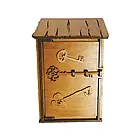 Ключниця з дерева Будиночок настінна закрита для 4 пар ключів, Хатинка, фото 7