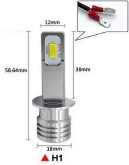 H1 2шт. светодиодные лампы для фар LED 12V 6000K