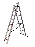 GTM Драбина 3-секц. розкл. 3*8сх. 2,18-4,88м, фото 2