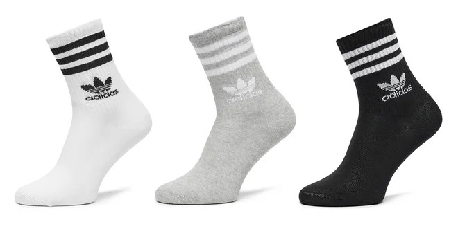 Шкарпетки Adidas CREW SOCK 3STR білий сірий, чорний Уні M (40-42)